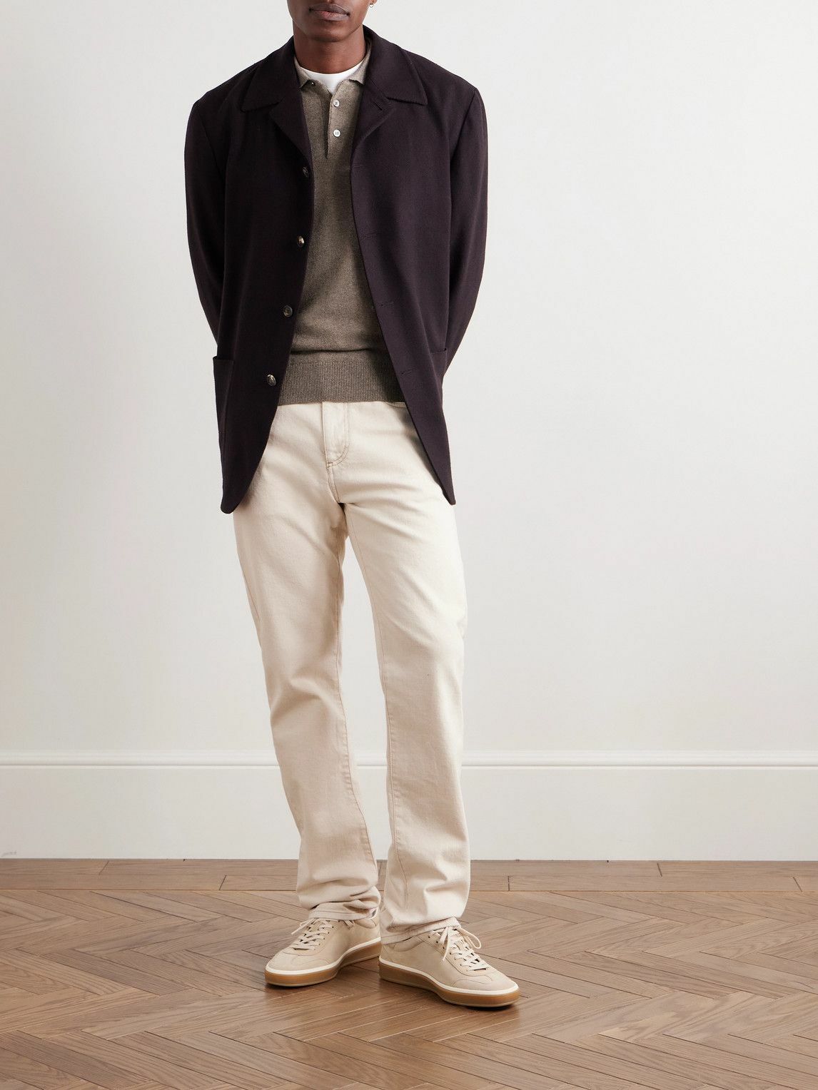 Anderson & Sheppard - Wool and Cashmere-Blend Polo Shirt - Brown
