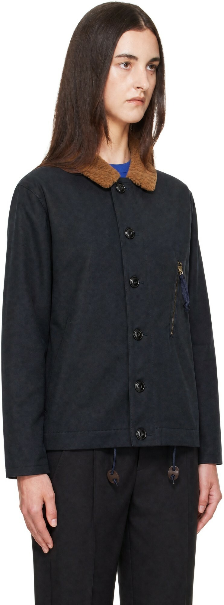 Barbour Navy Macklow Waxed Jacket