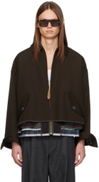 kolor Brown Wool Multi Hem Jacket