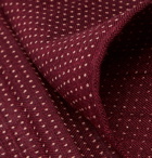 Anderson & Sheppard - Pin-Dot Wool and Silk-Blend Pocket Square - Burgundy