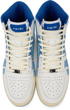 AMIRI White & Blue Skel Top Hi Bandana Sneakers
