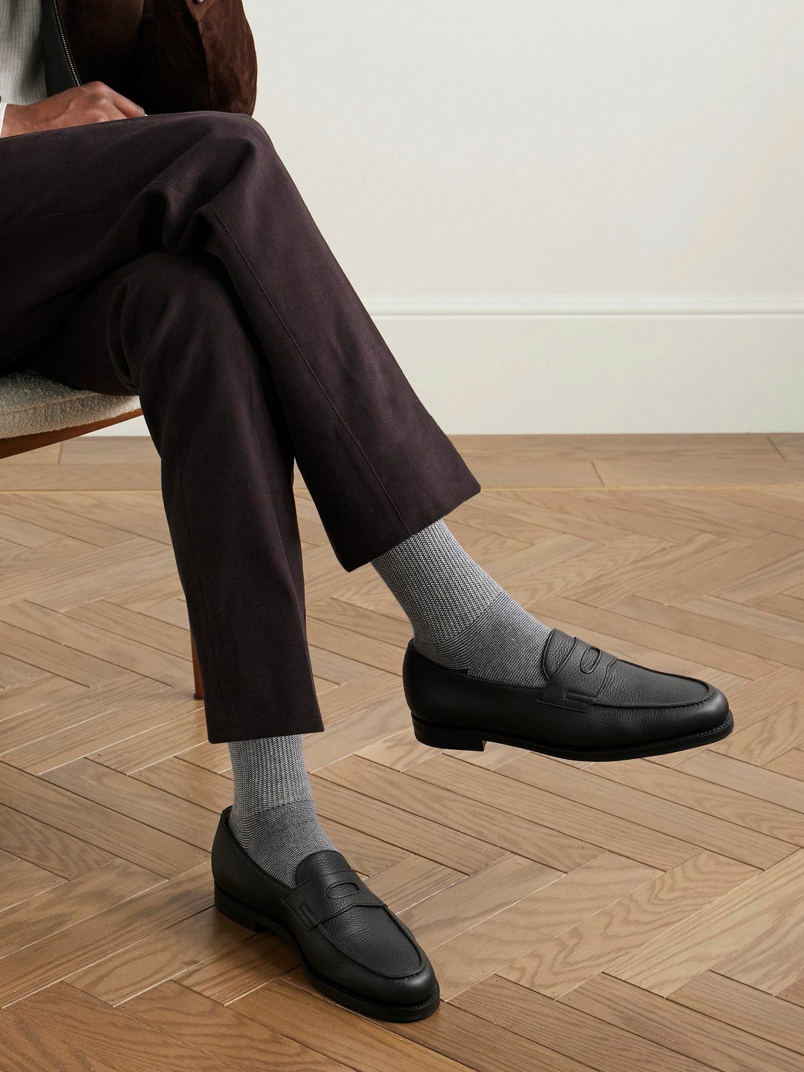 John Lobb - Lopez Full-Grain Leather Penny Loafers - Black John Lobb