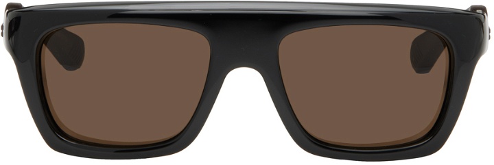 Photo: Bottega Veneta Black & Brown Mitre Sunglasses