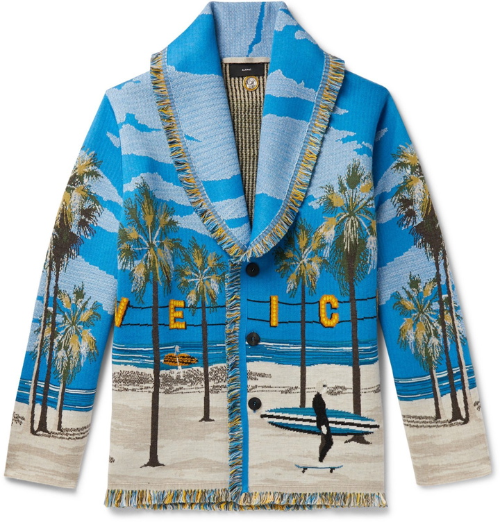 Photo: Alanui - Venice Beach Fringed Wool, Cashmere and Silk-Blend Jacquard Cardigan - Multi