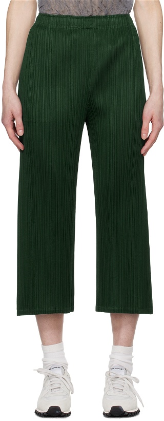 Photo: PLEATS PLEASE ISSEY MIYAKE Green Monthly Colors March Trousers
