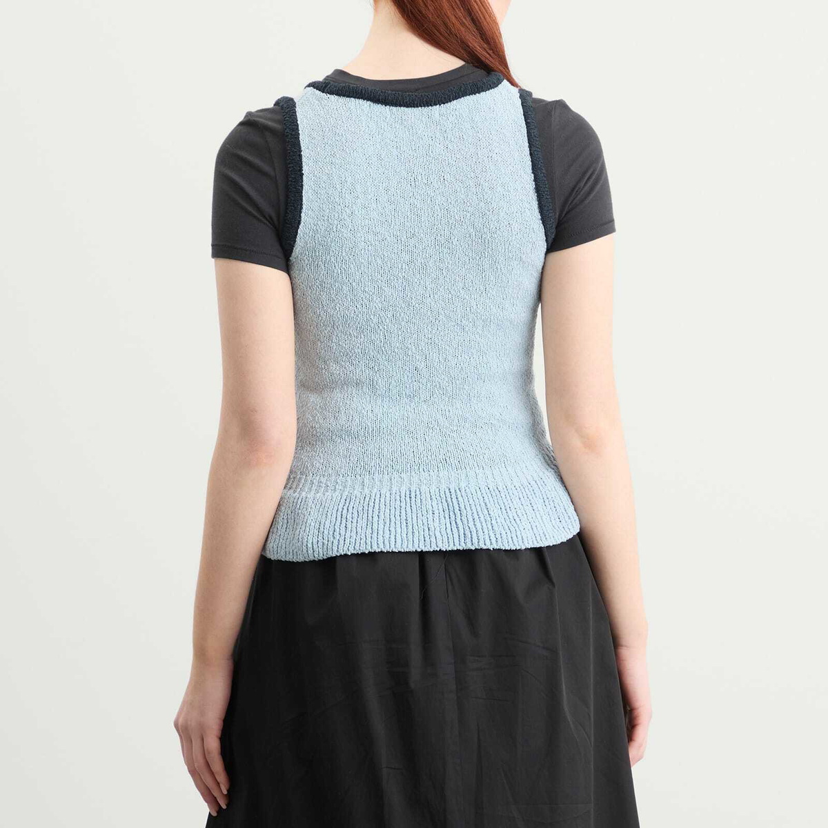 Kijun Women's Corsage Ruffle Knit Vest in Sky Blue