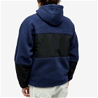 Maison Kitsuné Men's College Fox Patch Color Block Fleece Jacket in Ink Blue