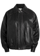 Yves Saint Laurent Panelled Faded Leather Jacket Black Other