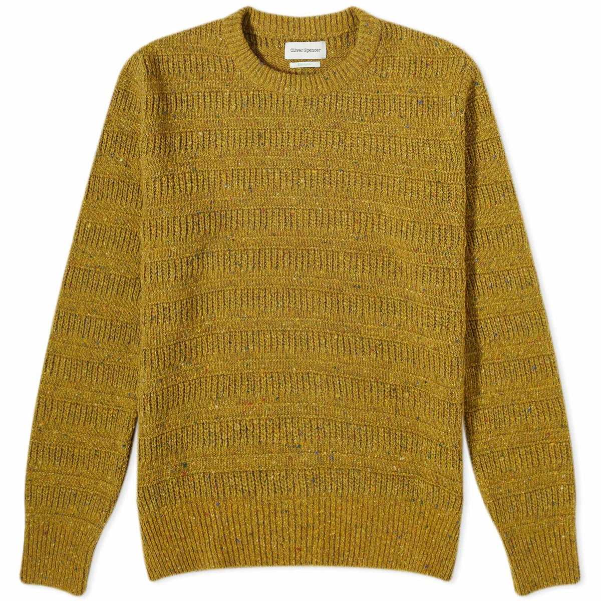 Oliver Spencer Men's Blenheim Crew Knit in Yellow Oliver Spencer