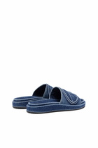 Diesel Sa-Slide D-Denim slides with embossed strap - Slides - Unisex - Blue