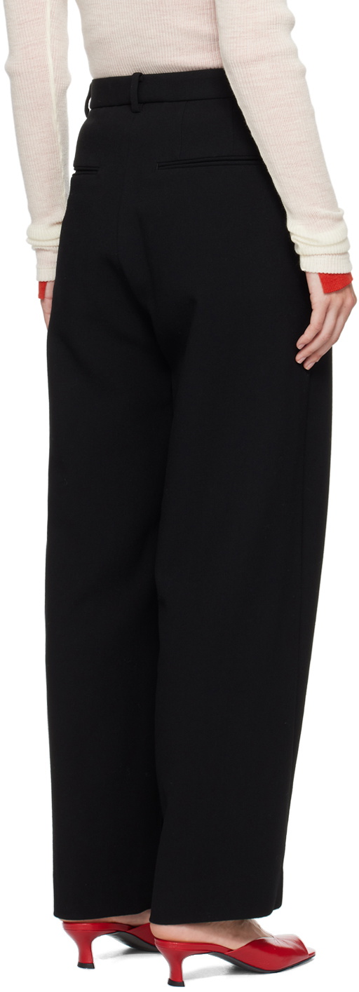 AURALEE Black Tense Wool Double Cloth Trousers Auralee