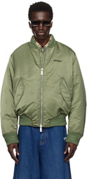 Off-White Khaki Military Nylon Bomber Jacket