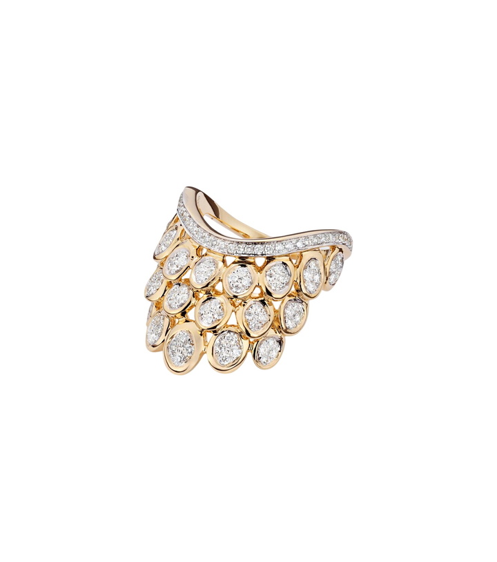 Photo: Rainbow K Blossom 14kt gold ring with diamonds
