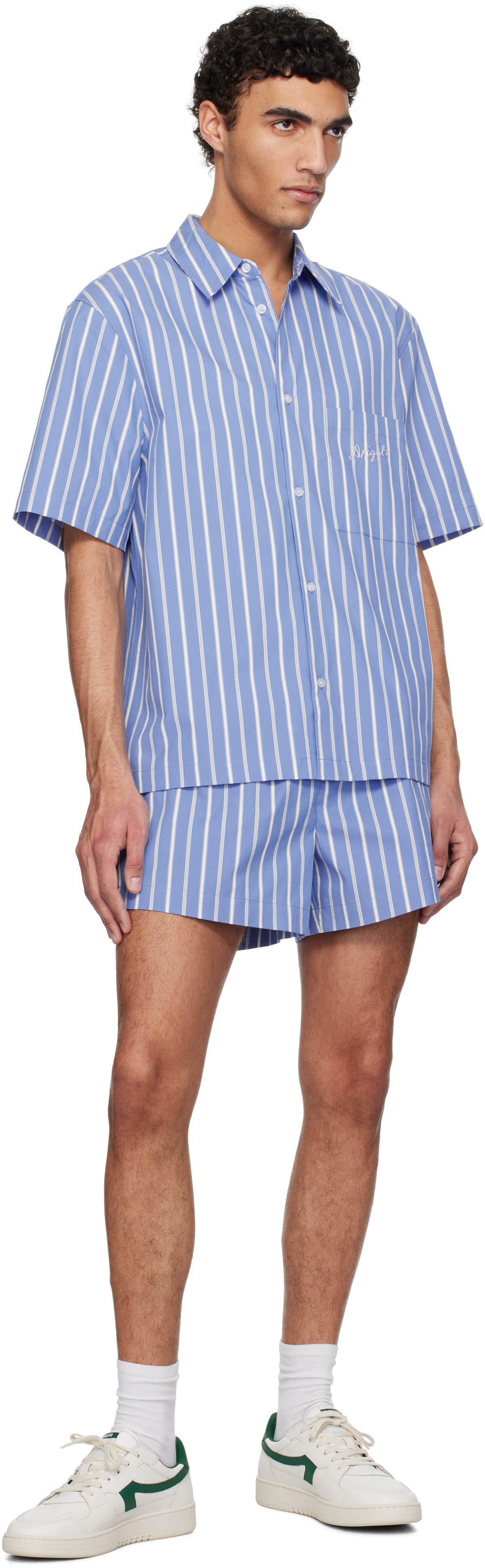 Axel Arigato Blue & White Striped Cotton Shorts