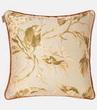 Etro Floral embroidered cotton satin cushion