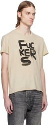 R13 Beige 'Fuckers' Boy T-shirt