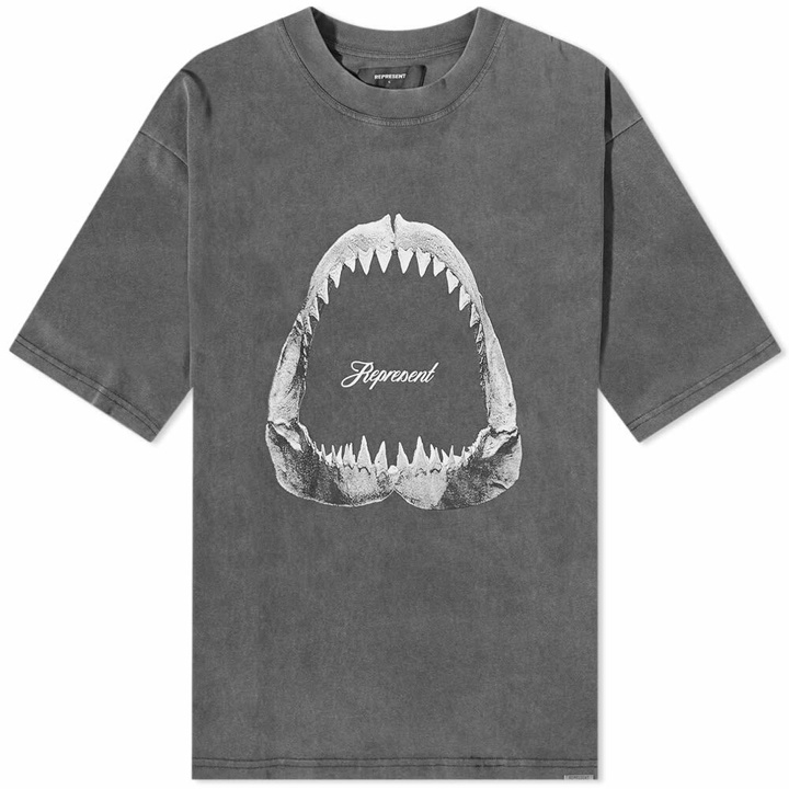 Photo: Represent Men's Shark Jaws T-Shirt in Vintage Grey