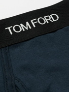 TOM FORD - Stretch-Cotton Briefs - Blue