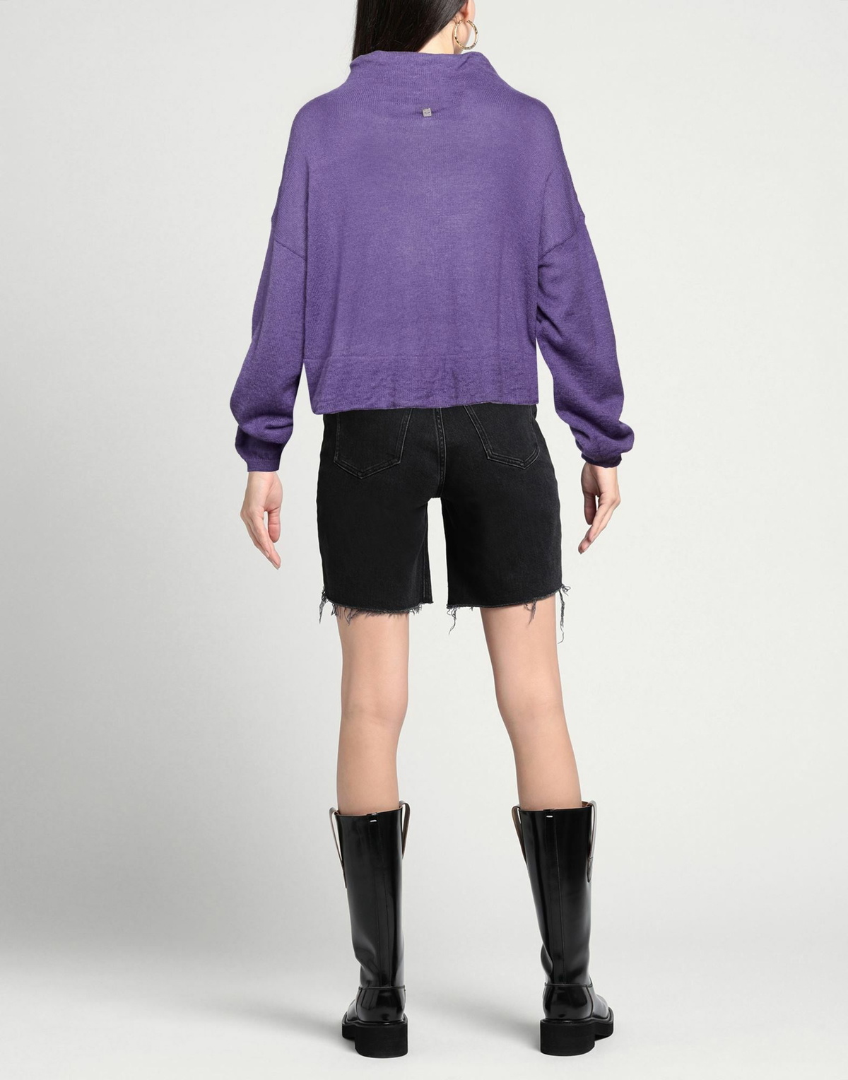 Manila Grace Womens Turtleneck in Purple