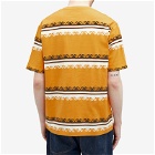 Beams Plus Men's Jacquard Stripe Pocket T-Shirt in Mustard