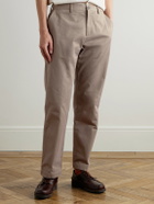 Sunspel - Straight-Leg Cotton-Drill Trousers - Brown