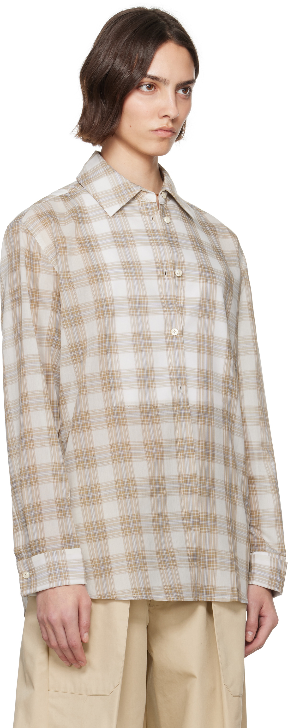 Kallmeyer Beige Chloé Bib Button Down Shirt