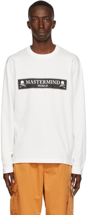 Photo: mastermind WORLD White Boxed Logo Long Sleeve T-Shirt