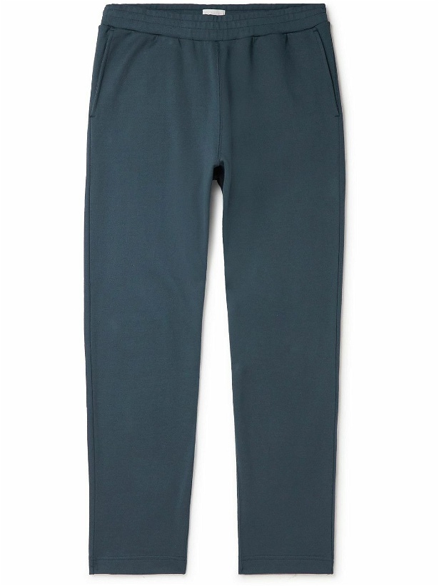 Photo: Sunspel - Tapered Sea Island Cotton-Jersey Sweatpants - Blue