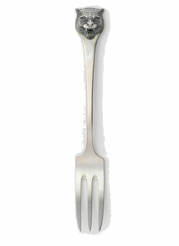 Photo: Set of Two Tiger Dessert Forks in Silver