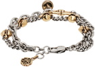 Alexander McQueen Silver & Gold Punk Stud Bracelet