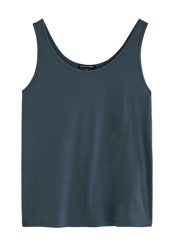 Photo: Eileen Fisher Silk-jersey Tank Blue