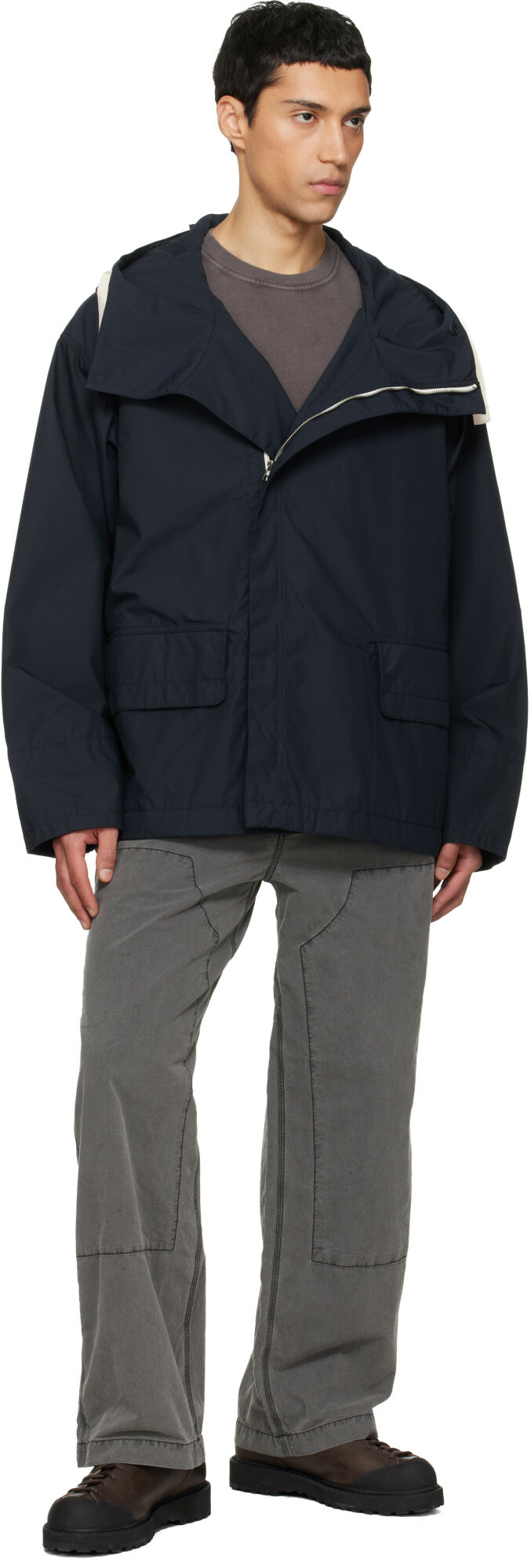 nanamica Navy Hooded Deck Jacket