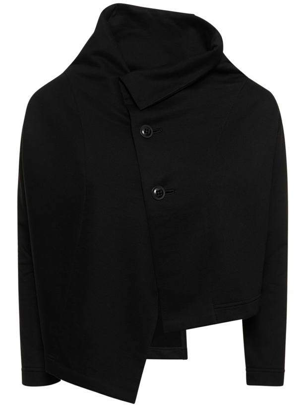 Photo: YOHJI YAMAMOTO - Asymmetric Cropped Jersey Jacket