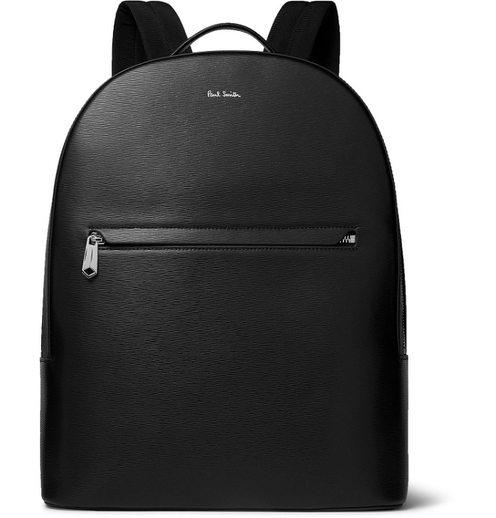 Photo: Paul Smith - Textured-Leather Backpack - Black