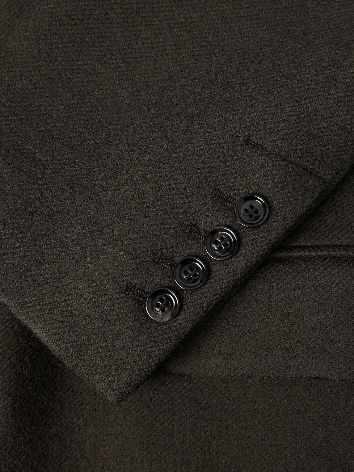 AMI PARIS - Boiled Wool-Gabardine Coat - Black