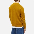 Fucking Awesome Men's Long Sleeve Fancy Knit Polo Shirt in Gold/Ivory