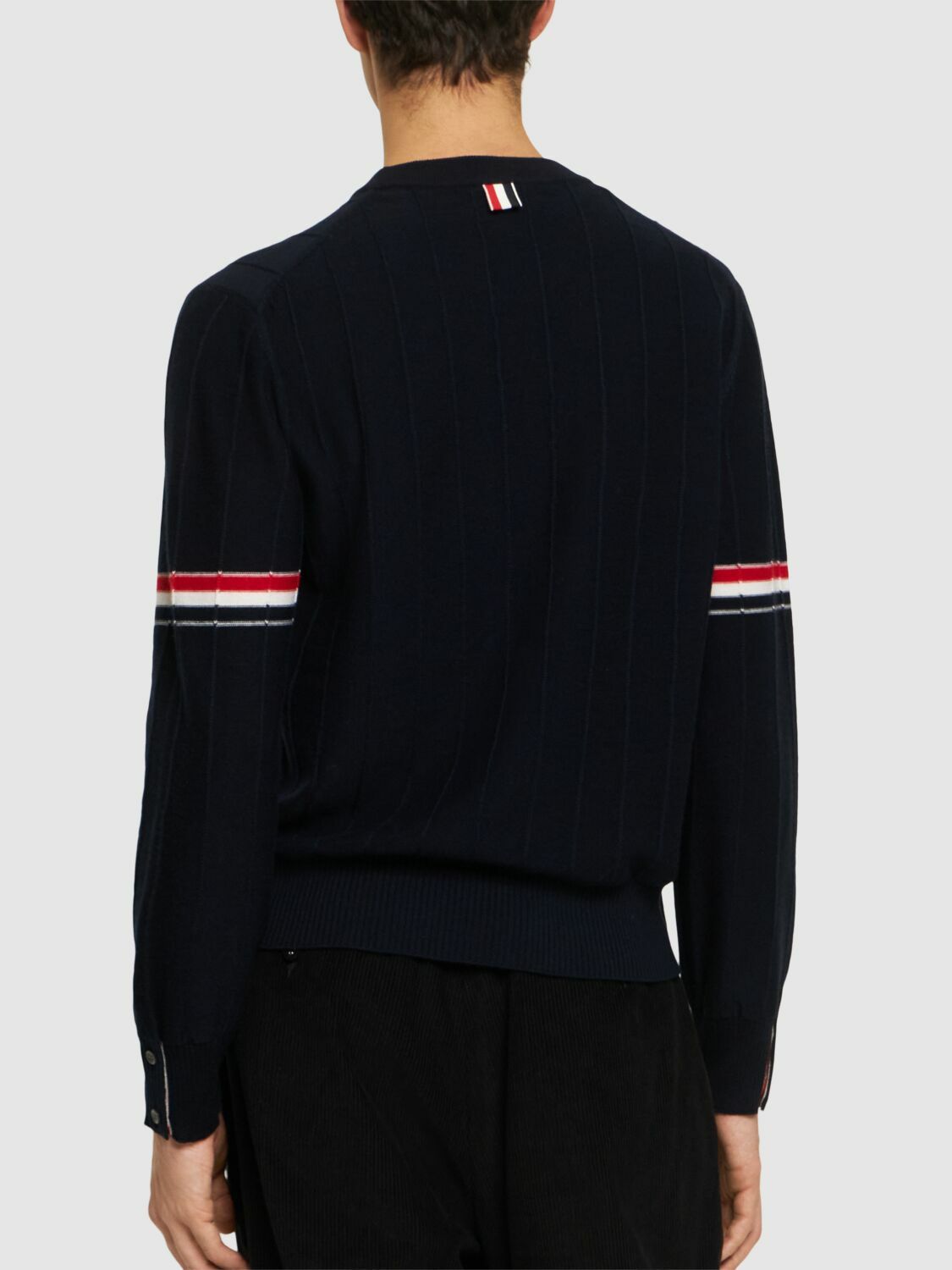 THOM BROWNE - Rib Wool Relaxed Crewneck Sweater Thom Browne