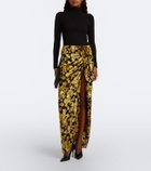 Balmain Embellished jacquard velvet maxi skirt