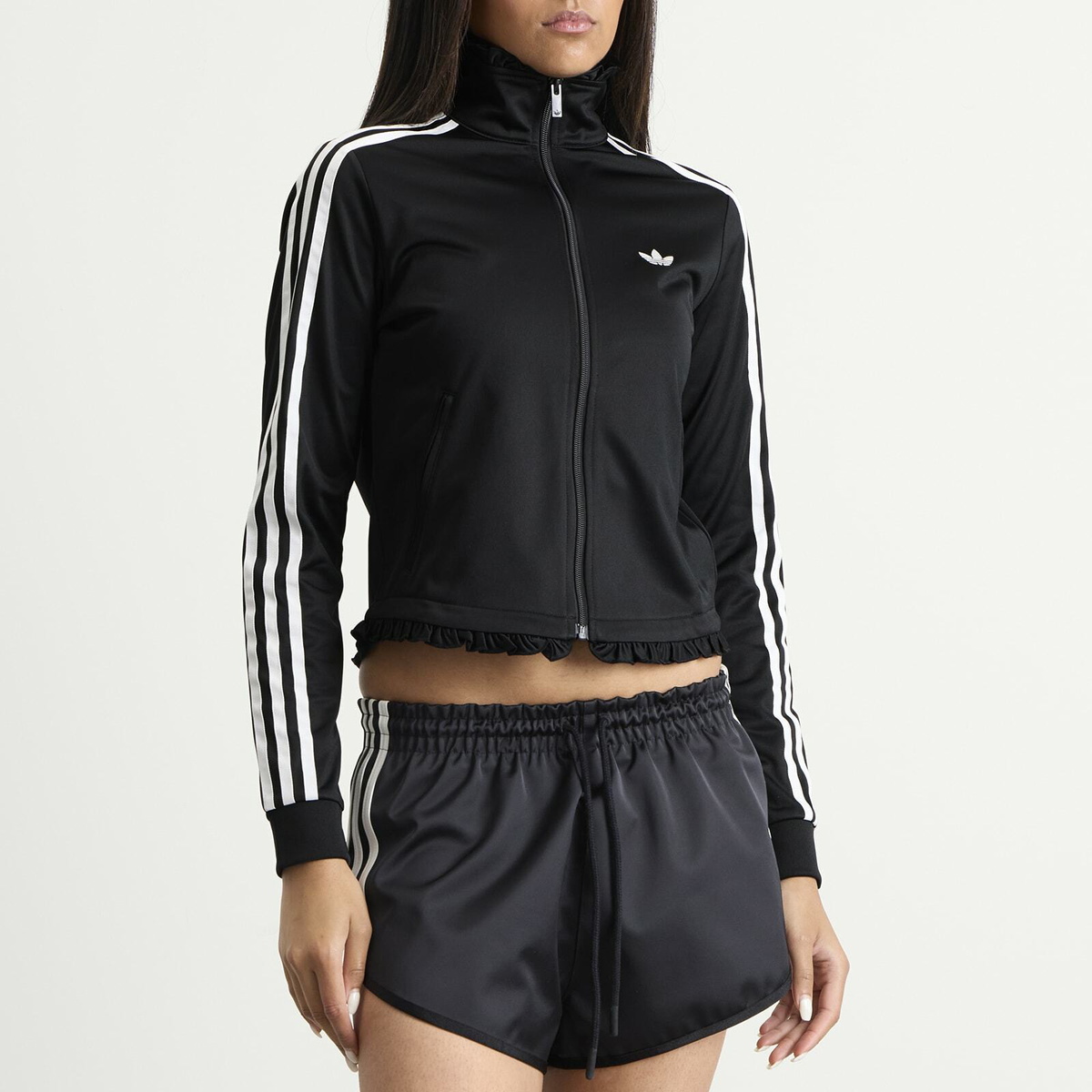 Adidas Women's Pleated Firebird Track Top in Black