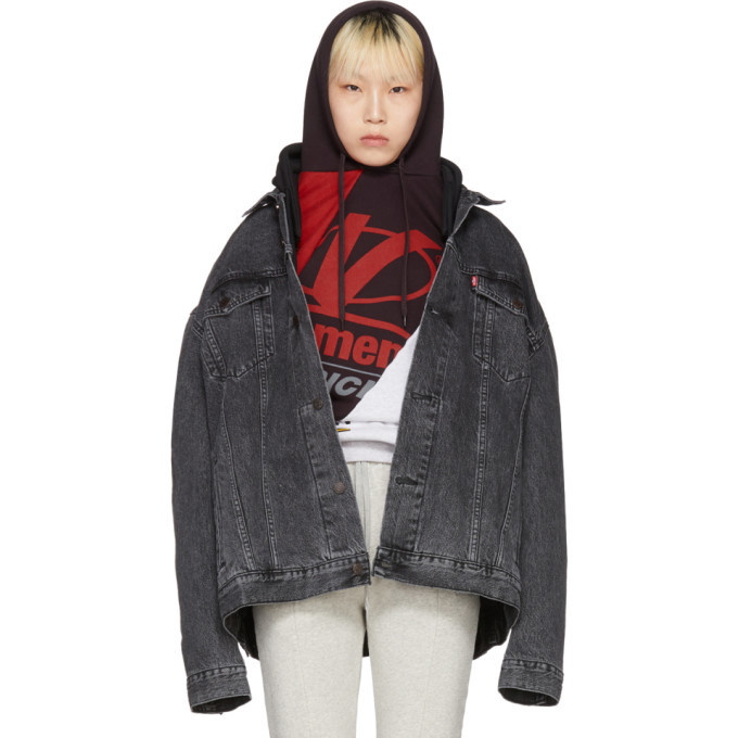 Photo: Vetements Black Levis Edition Oversized Hooded Denim Jacket