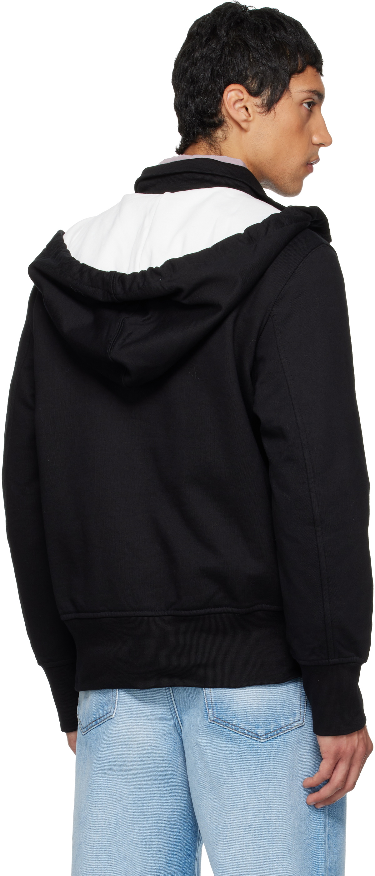 Dries Van Noten Black Half-Zip Hoodie