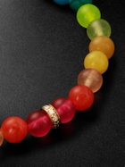 Sydney Evan - 14-Karat Gold, Rainbow Jade and Diamond Beaded Bracelet