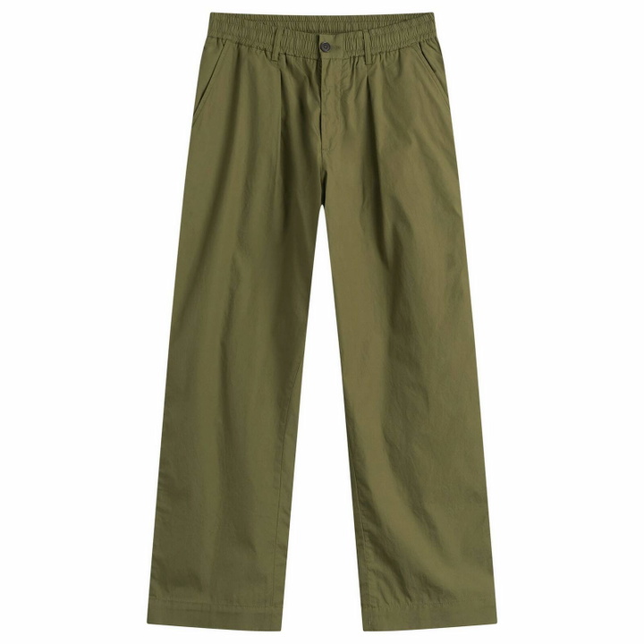 Photo: Universal Works Men's Broadcloth Oxford Pant in Olive