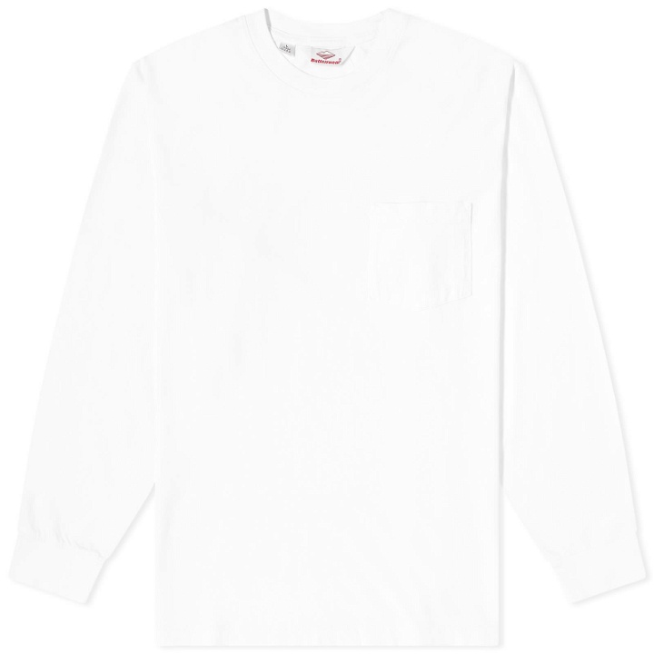 Photo: Battenwear Men's Long Sleeve Pocket T-Shirt in White