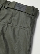 Acne Studios - Pasoro Belted Straight-Leg Cotton-Poplin Trousers - Green