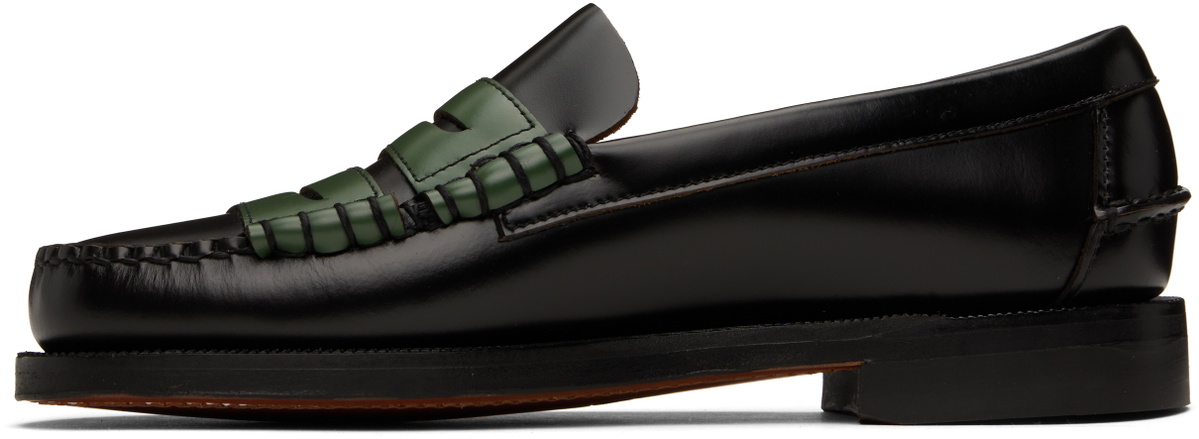Random Identities Black & Green Sebago Edition Double Penny Dan Loafers