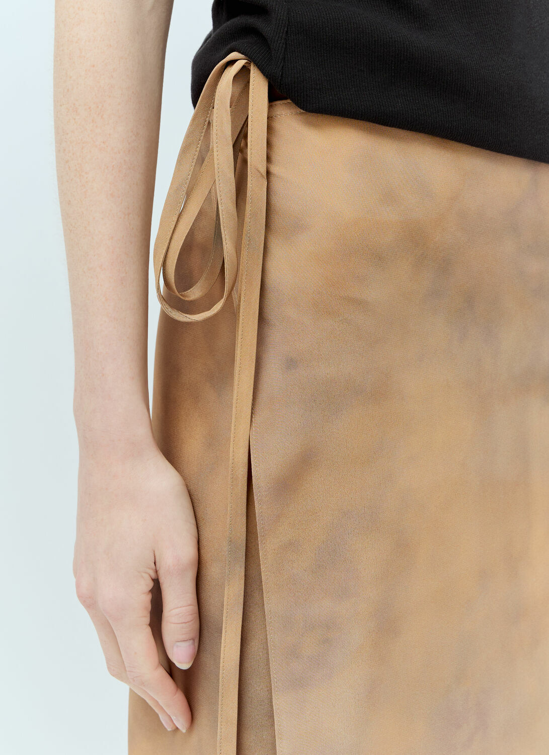 Sportmax Silk Wrap Midi Skirt