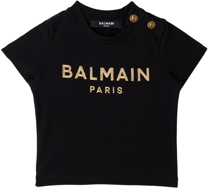 Photo: Balmain Baby Black Printed T-Shirt