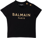 Balmain Baby Black Printed T-Shirt
