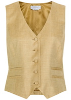 Gabriela Hearst Coleridge Wool and Silk-blend Vest Beige